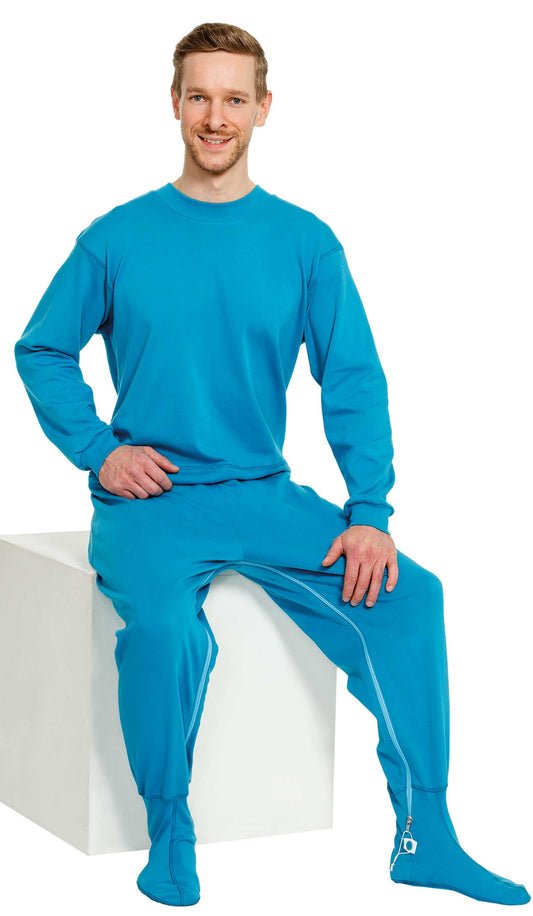 Suprima Pflegeoverall Unisex nit Fußteil Größe S-XL Petrol 4709