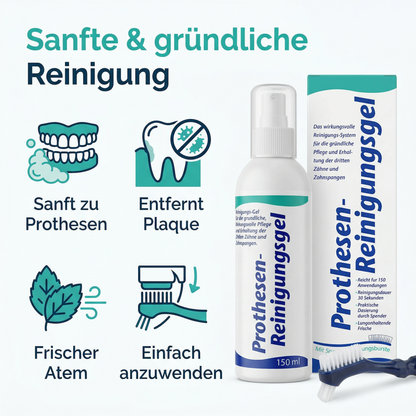 KK Prothesen-Reinigungsgel 150 ml Dosierflasche inkl. Reinigungsbürste