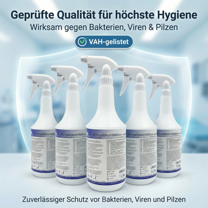KK Schnelldesinfektion in praktischer Sprühflasche 5 x 1 Liter 3 Duftsorten