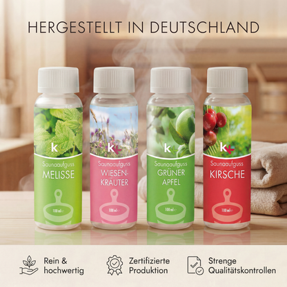 KK Saunaaufguss Set Altes Land | Saunakonzentrat | 4 x 100 ml/Flasche