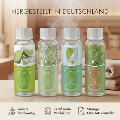 KK Saunaaufguss Set Skandinavien | Saunakonzentrat | 4 x 100 ml/Flasche