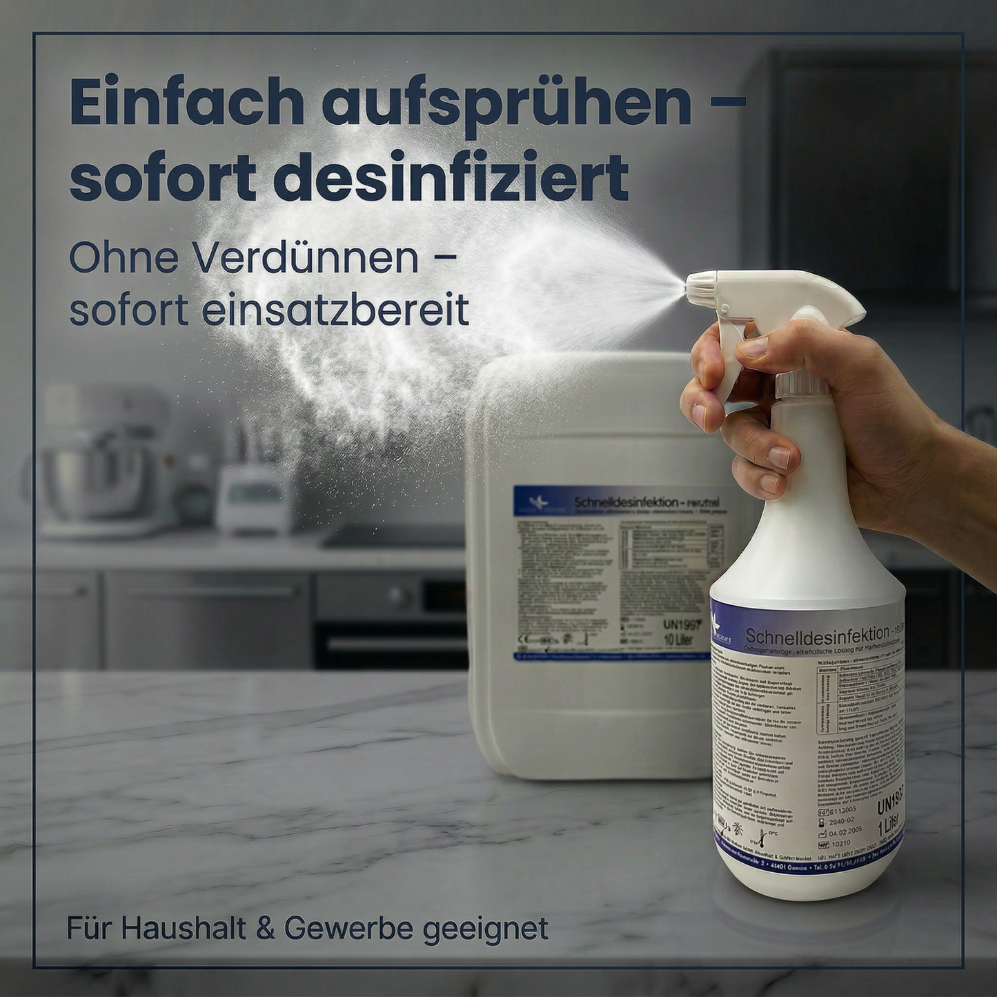KK Schnelldesinfektion 1 Liter Sprühflasche vers. Düfte inkl. Sprühkopf