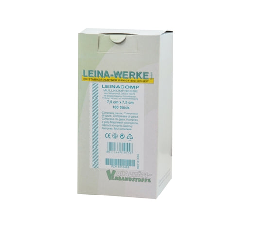 Mullkompressen | 12-fach | unsteril | 7,5 x 7,5 cm | weiß | 100 Stück/ Anstaltspackung