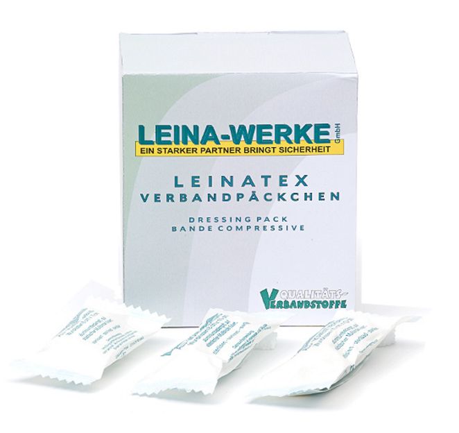 LEINATEX Verbandpäckchen | 6 cm x 8 cm | Karton mit 25 Stück