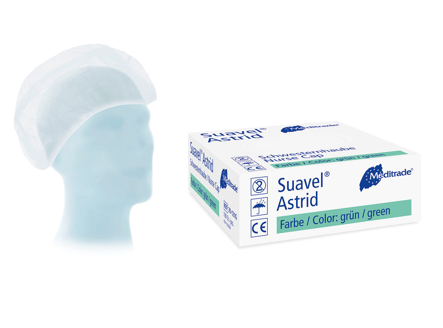 Suavel® Astrid | Baretthaube | 53 cm | Grün | 100 Stück/Packung