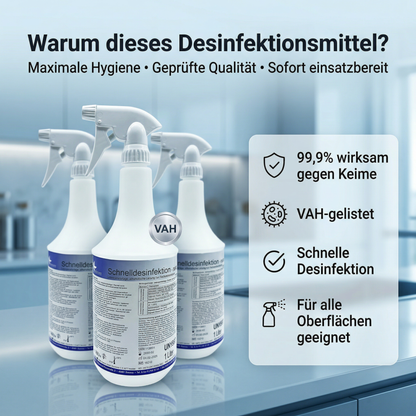 KK Schnelldesinfektion in praktischer Sprühflasche 3 x 1 Liter 3 Duftsorten