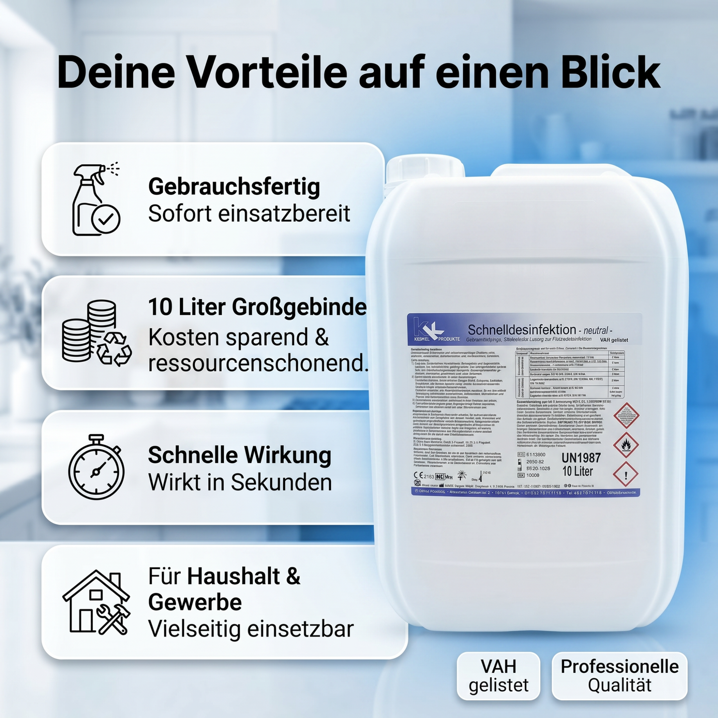 KK Schnelldesinfektion für Oberflächen 10 Liter Kanister