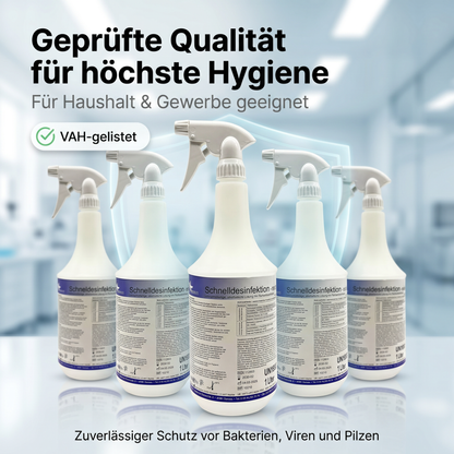 KK Schnelldesinfektion in praktischer Sprühflasche 5 x 1 Liter 3 Duftsorten