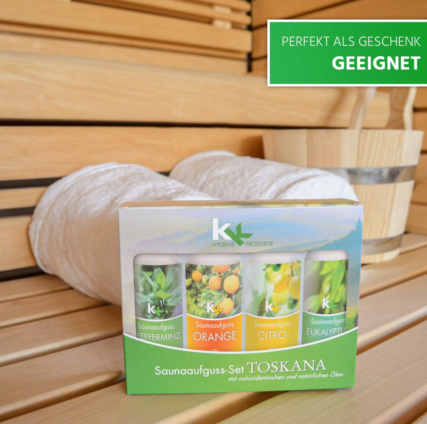 KK Saunaaufguss Set Toskana | Saunakonzentrat | 4 x 100 ml/Flasche
