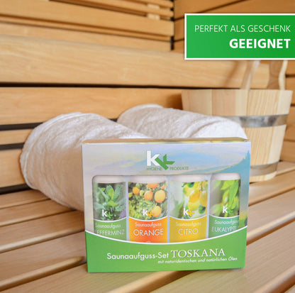 KK Saunaaufguss Set Toskana | Saunakonzentrat | 4 x 100 ml/Flasche