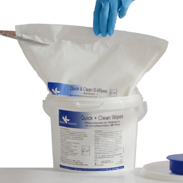 KK Quick & Clean alkoholische S-Wipes ready to use Refillbeutel + Spendereimer