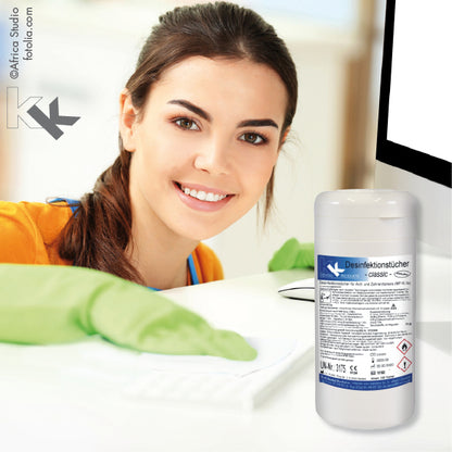 KK Desinfektionstücher mit Dose 120 Tücher 205x137 mm vers. Düfte