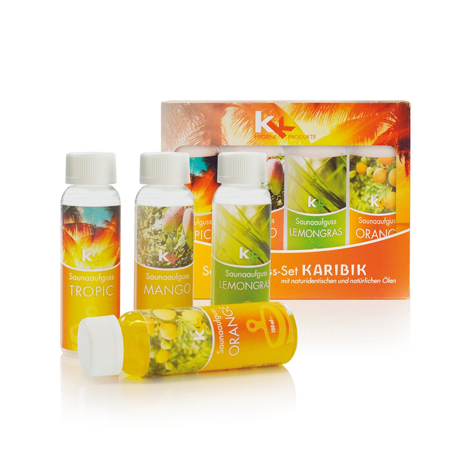 KK Saunaaufguss Set Karibik | Saunakonzentrat | 4 x 100 ml/Flasche