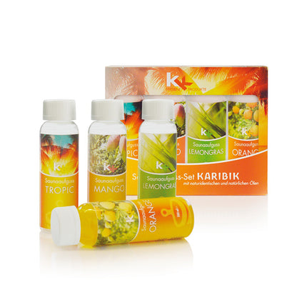 KK Saunaaufguss Set Karibik | Saunakonzentrat | 4 x 100 ml/Flasche
