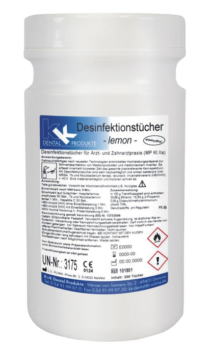 KK Desinfektionstücher JUMBO mit Dose 200 Tücher 200 x 270 mm vers. Düfte