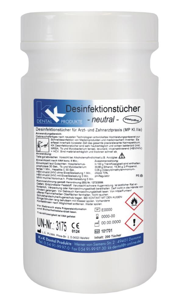 KK Desinfektionstücher JUMBO mit Dose 200 Tücher 200 x 270 mm vers. Düfte