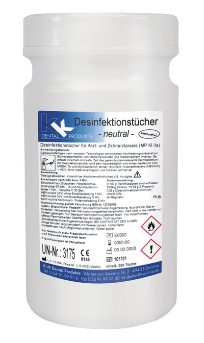 KK Desinfektionstücher JUMBO mit Dose 200 Tücher 200 x 270 mm vers. Düfte