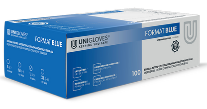 Unigloves FORMAT Nitrilhandschuhe  Blue S-XL 100 Stück/Box