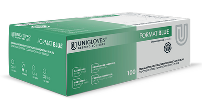 Unigloves FORMAT Nitrilhandschuhe  Blue S-XL 100 Stück/Box