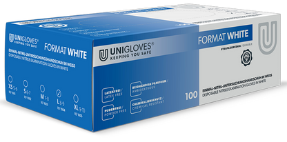 Unigloves Nitrilhandschuhe FORMAT WHITE XS-XL 100 Stück/Box