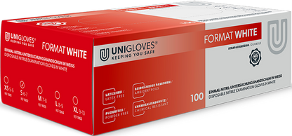Unigloves Nitrilhandschuhe FORMAT WHITE XS-XL 100 Stück/Box