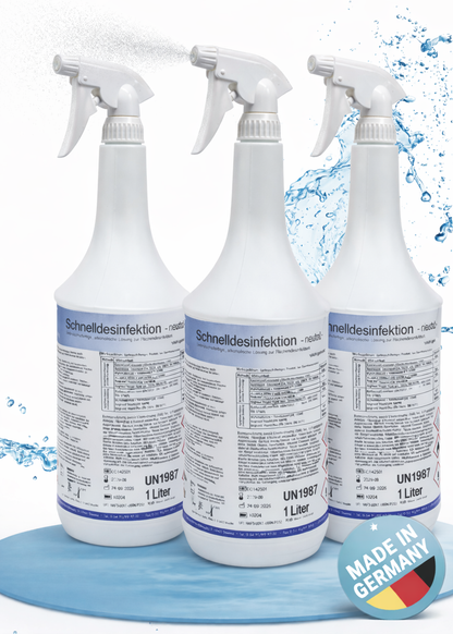 KK Schnelldesinfektion in praktischer Sprühflasche 3 x 1 Liter 3 Duftsorten