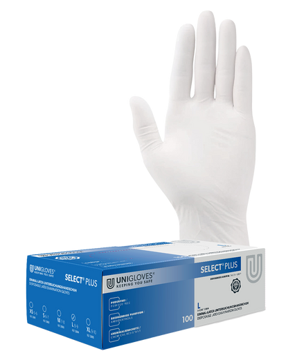 Unigloves Select Plus Latexhandschuhe XS - XL 100 Stück/Box