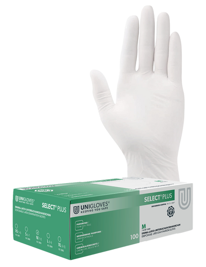 Unigloves Select Plus Latexhandschuhe XS - XL 100 Stück/Box