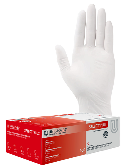 Unigloves Select Plus Latexhandschuhe XS - XL 100 Stück/Box