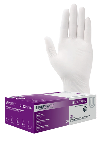 Unigloves Select Plus Latexhandschuhe XS - XL 100 Stück/Box