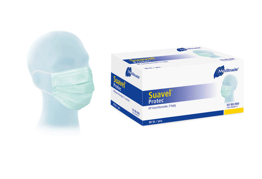 Suavel Protec | OP-Mundschutz | 3-Lagig | Grün | 50 Stück/Packung