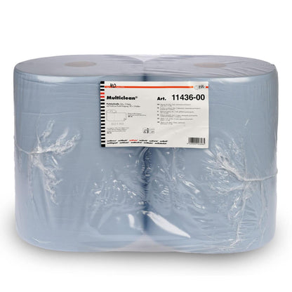Multiclean® Putztuchrollen | Blau | 2-lagig | 36 cm x 36 cm | 2 Rollen/Beutel
