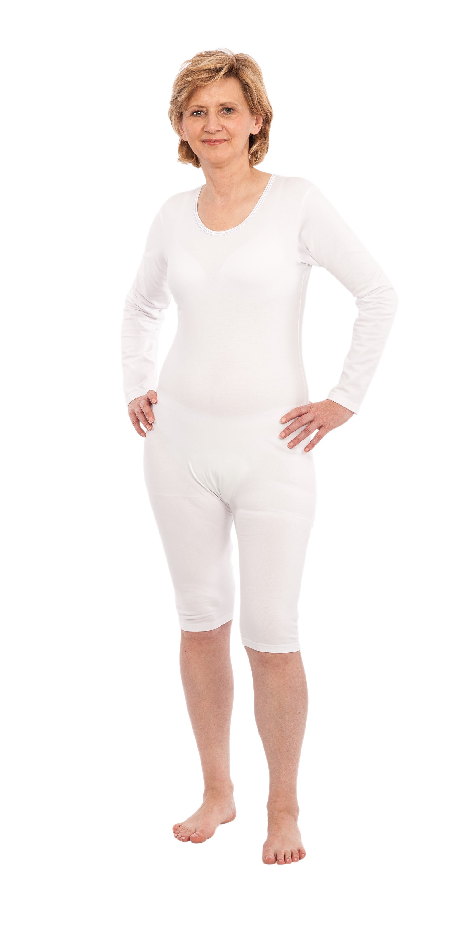 Suprima Pflegebody Unisex Langarm Größe S-XXL Weiß 4699