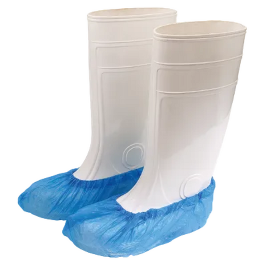 Überschuhe CPE mit Gummizug | 20 μ | Blau | 100 Stück/Packg.