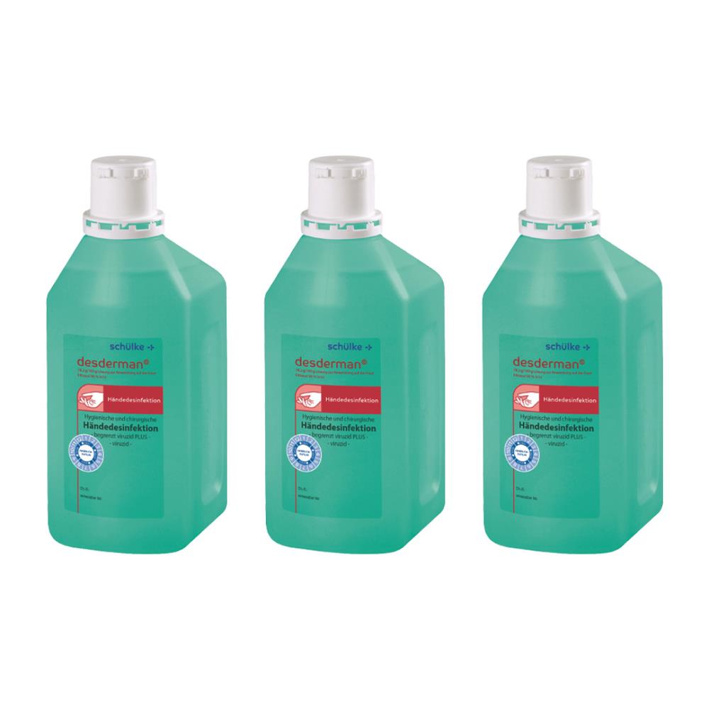 Schülke Desderman | 3 x 1000 ml | Händedesinfektionsmittel | Desinfektionsmittel