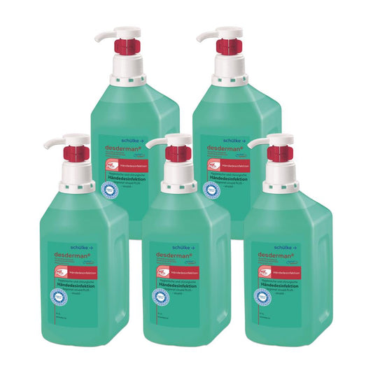Schülke Desderman | 5 x 1000 ml Hyclick | Händedesinfektionsmittel | Desinfektionsmittel