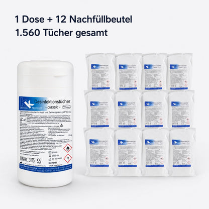 KK Desinfektionstücher 1 Dose mit 120 Tücher + 12 Nfb. 120 St. vers. Düfte