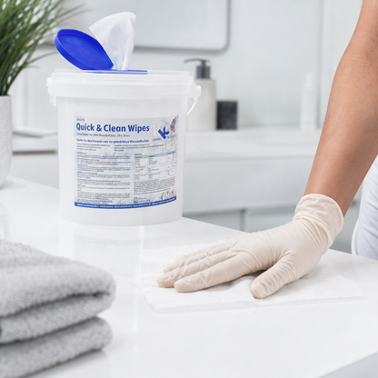KK Quick & Clean alkoholische S-Wipes ready to use Refillbeutel + Spendereimer