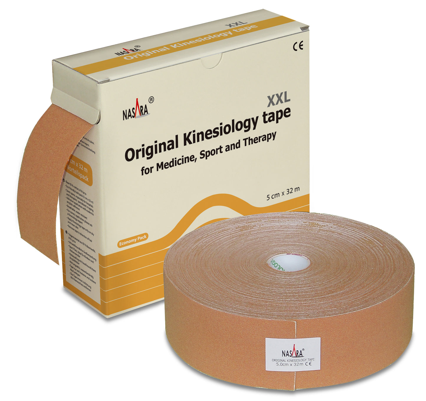 Nasara Kinesiologie Tape XXL Großrolle 5 cm x 32 m ver. Farben