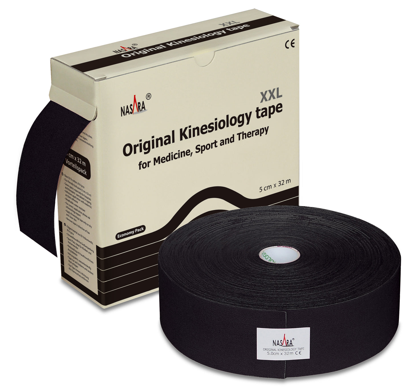 Nasara Kinesiologie Tape XXL Großrolle 5 cm x 32 m ver. Farben