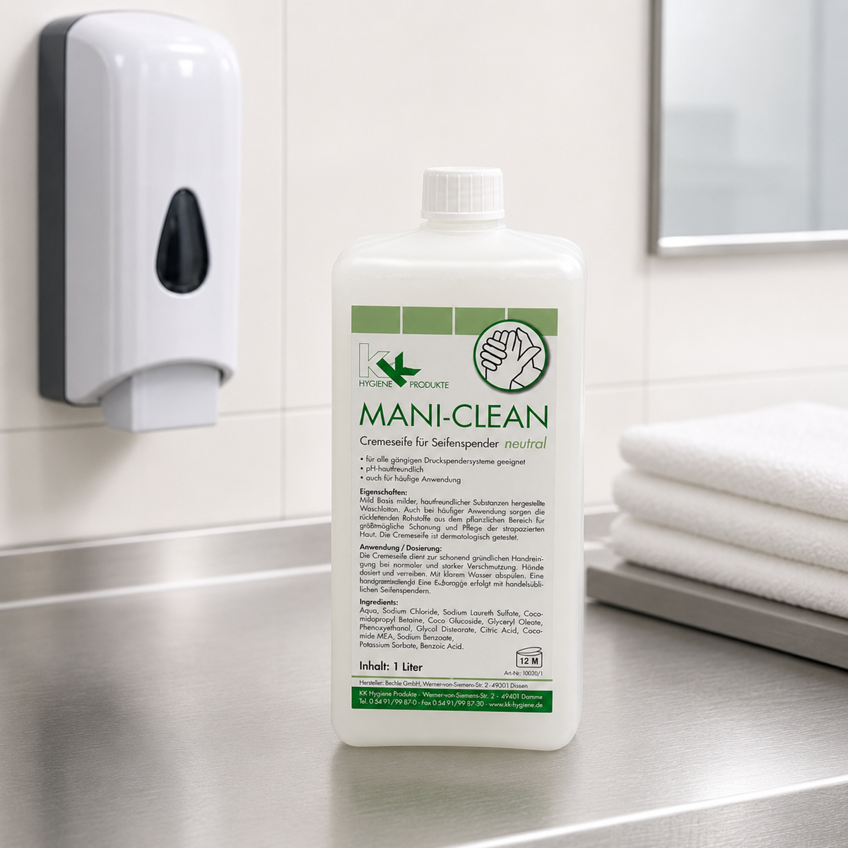 KK Mani-Clean Neutral Seife | Cremeseife | 1 Liter Euroflasche