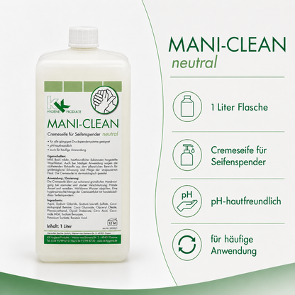 KK Mani-Clean Neutral Seife | Cremeseife | 1 Liter Euroflasche