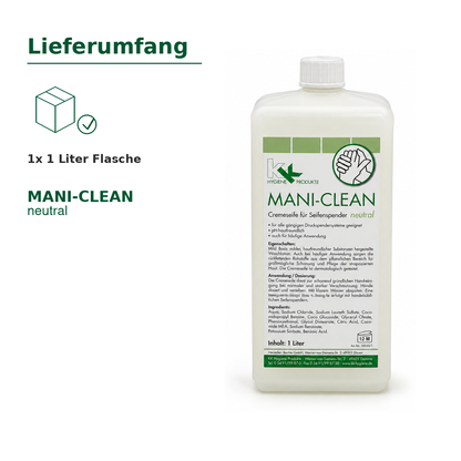 KK Mani-Clean Neutral Seife | Cremeseife | 1 Liter Euroflasche
