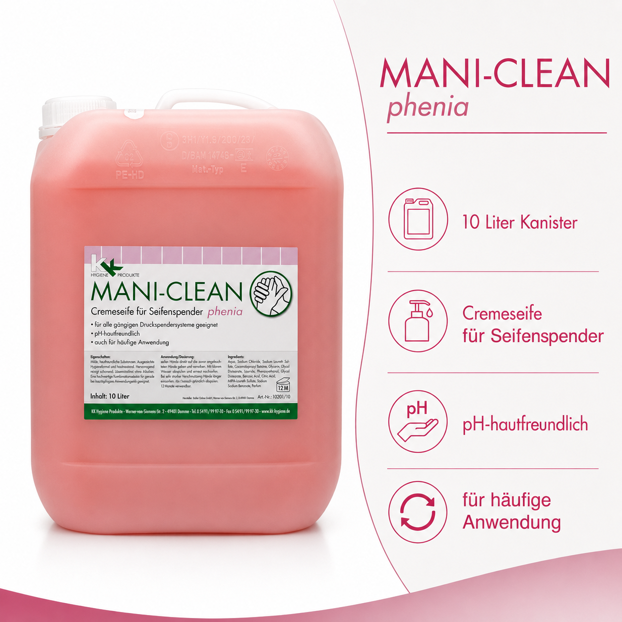 KK Mani-Clean Phenia Seife | Handwaschseife | 10 Liter Kanister