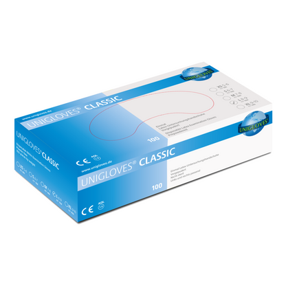 Unigloves Latexhandschuhe CLASSIC Box mit 100 St.  Gr. XS-XL
