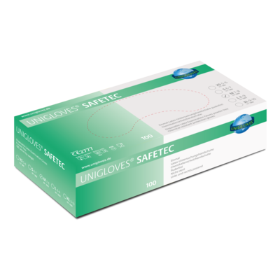 Unigloves SAFETEC Latexhandschuhe Weiß Größe XS-XL 100 Stück/Box