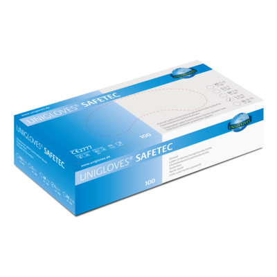 Unigloves SAFETEC Latexhandschuhe Weiß Größe XS-XL 100 Stück/Box