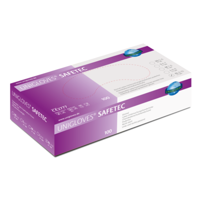 Unigloves SAFETEC Latexhandschuhe Weiß Größe XS-XL 100 Stück/Box