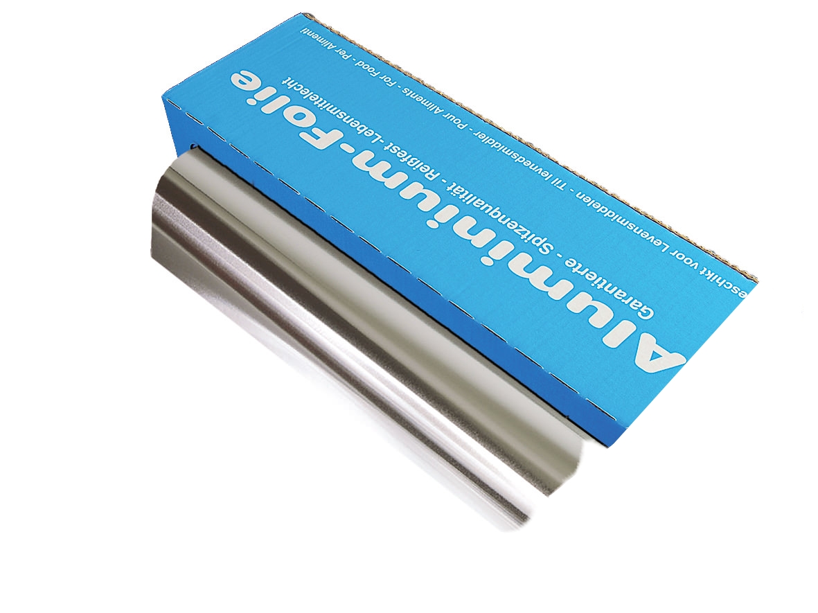 Alufolie | 45 cm x 135m | 11 mµ | Großrolle Box Alufolie | 45 cm x 135m | 11 mµ | Großrolle Box