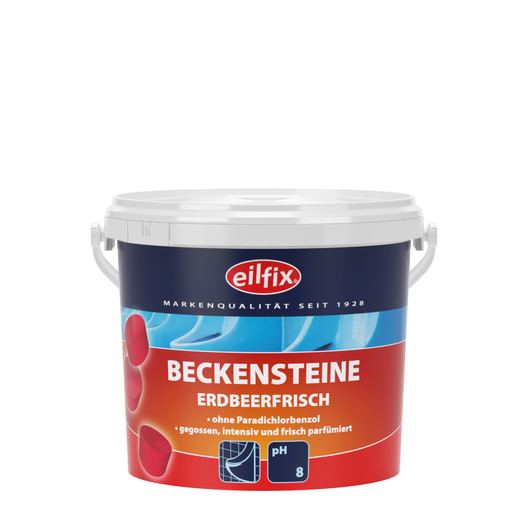 Eilfix® Beckensteine | Erdbeerfrisch | 2 kg Eimer Eilfix® Beckensteine | Erdbeerfrisch | 2 kg Eimer